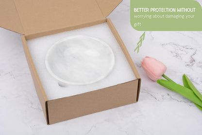 SIPARUI Jewelry Dish,Natural Marble Jewelry Dish,Trinket Tray,Ring Holder,Key Bowl,Unique Jewelry Tray for Home Decoration,Mother's Day,Birthday and Other Holiday Gifts(White Grey)