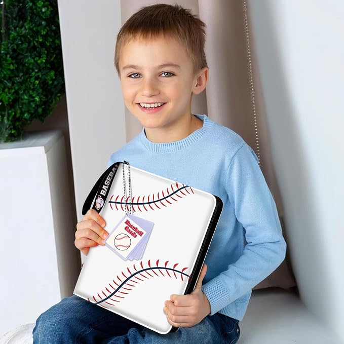 Mlikero Baseball Card Binder 720 Pocket, Trading Card Binder with Card Display Design, Premium Card Holder with Sports Pattern Wristband Compatible with Baseball Cards 2026
