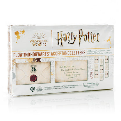 ConQuest Journals Harry Potter Official Floating Hogwarts Acceptance Letters Decoration, 40 Letter Cards & Nylon String for Hanging, Home Decor, Officially Licensed (40-Piece, 4 Strings of 10 Letters)