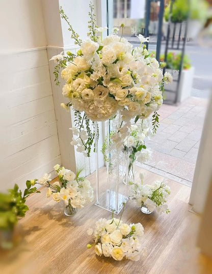 MEISHAONV 31.5inch 10 Set Acrylic Flower Vase Column Stand Wedding Flower vase Wedding Centerpieces for Tables