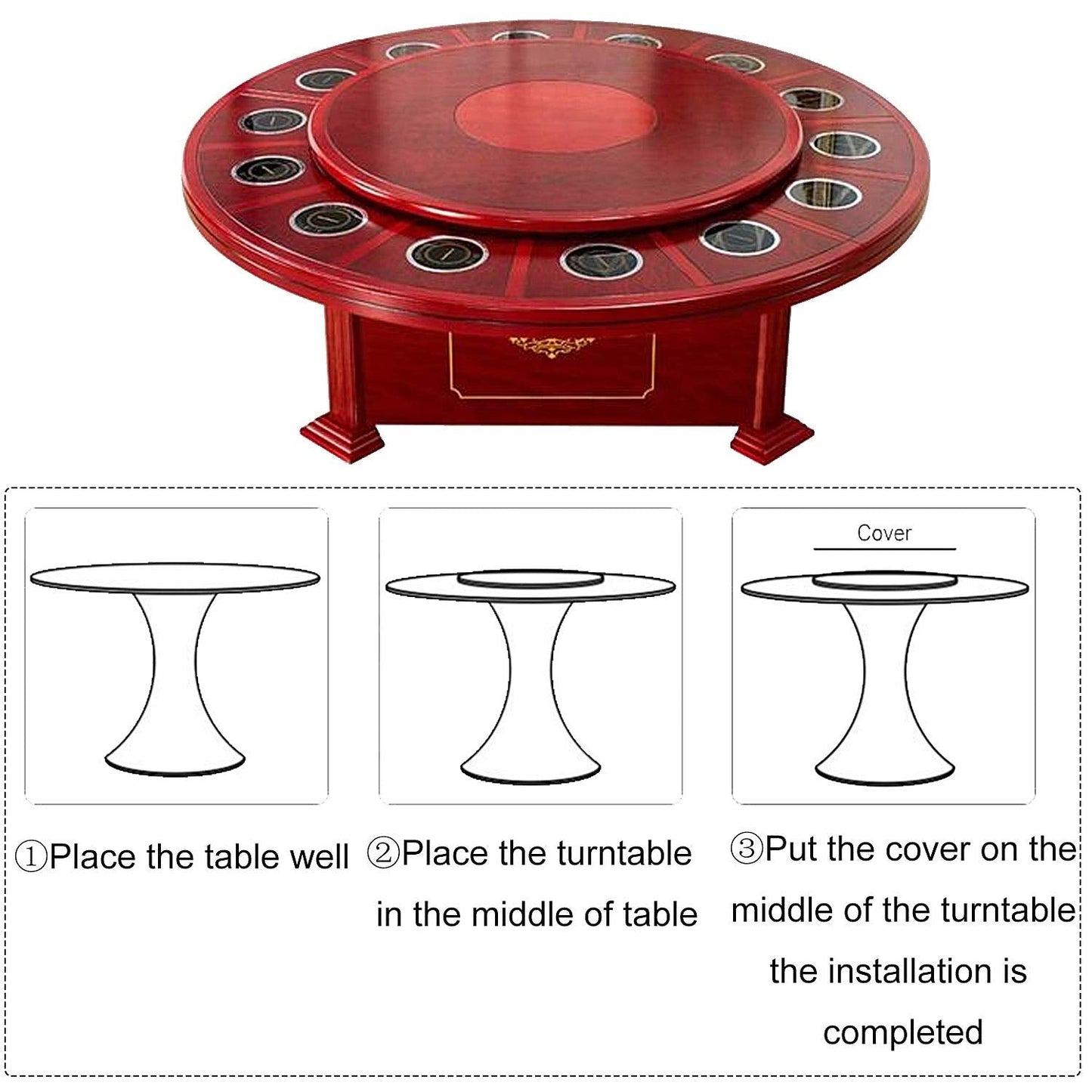 CBTONE 8 Inch Aluminum Lazy Susan Bearing Turntable Bearings 200mm Silver Turntable Swivel Plate Hardware for Dining-Table