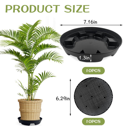 7.16” Self Watering Planter Insert, 10 Pack Invisible Hanging Basket Drip Pan Hanging Basket Planter Plant Auto Watering Devices Plastic Water Catcher Saucer Tray for Outdoor Indoor Pots Liners