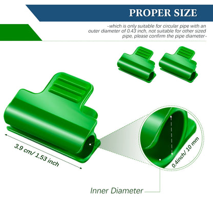 Patelai 40 Pieces Greenhouse Clamps Film Row Cover Netting Tunnel Hoop Clip Frame Shading Net Rod Clip Greenhouse Film Clamps for Season Plant Extension Support (40 pieces,10 mm)