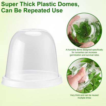 Baxrou 36 Set 3.15 Inch Peat Pots Plant Starters for Seedling with Humidity Dome,Herb Seed Starter Pots Kits, Garden Germination Nursery Pot wit 36 Plant Labels, 2 Transplant Tools.