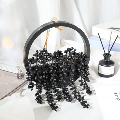 Hobyhoon Artificial Hanging Plants Hanging Planter Fake Succulents Artificial String of Pearls with Pot and Lanyard for Home Office Wall Decoration