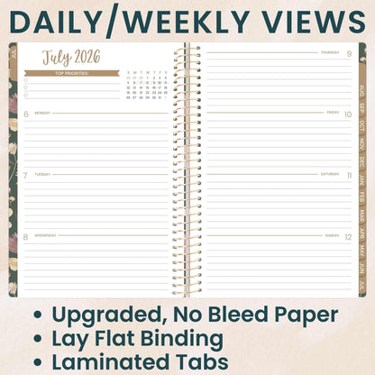 bloom daily planners 2026-2027 Planner - Academic Year (July 2026 - July 2027) Monthly & Weekly Soft Cover Planner for Women - 13 Month Calendar Agenda Book with Stickers - 5.5" x 8.25" - Butterfly Garden