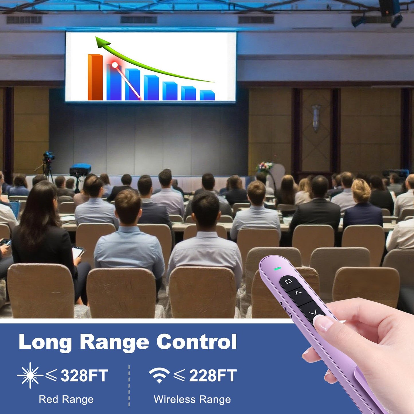 QUI Presenter Clicker Bundle | BK600 Slim-Shaped USB A Purple & BQ100 Remote-Shaped USB A Black
