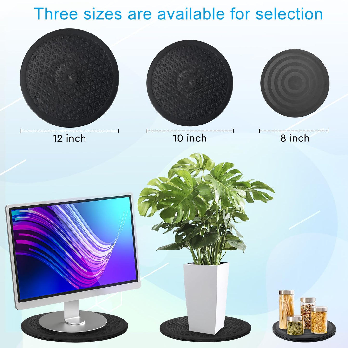 2 Pcs (10 Inch) Lazy Susan Turntable Organizer, Eichzer Premium Heavy Duty Rotating Swivel Stand with Steel Ball Bearings for Model/Rotating Plants/Crafts Stand/TV/Monitor/Laptop (360˚ Rotation)
