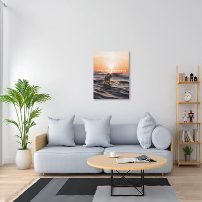 Inspirational Quotes Wall Art Push the Boundaries Framed Painting Modern Artwork Decorations Decor for Office Bedroom (12" W x 18" H)