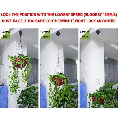 Lythor Pack Plant Hook Pulley, Retractable Plant Hanger Easy Reach Hanging Flower Basket for Garden Baskets Pots and Birds Feeder Hang High up and Pull Down to Water Or Feed (Black 6Pack)