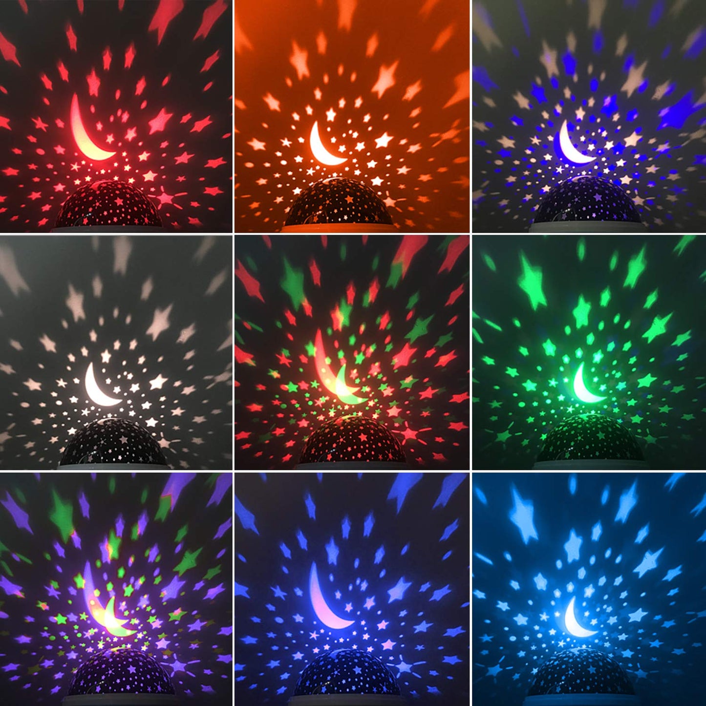 RICTLY Night Light for Kids, Nebula Star Projector Kids Night Light 360 Degree Rotation - 4 LED Bulbs 12 Light Color Changing with USB Cable, Romantic Gifts for Men Women Children