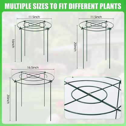 Peony Cages and Supports 8 Pack, 11.5 x 20 Inch Heavy Duty Plant Support Cage Set for Peonies, Roses & Tomatoes – Garden Stakes & Plant Cages for Outdoor Plants (8 Pack, 11.5 x 20 Inch)