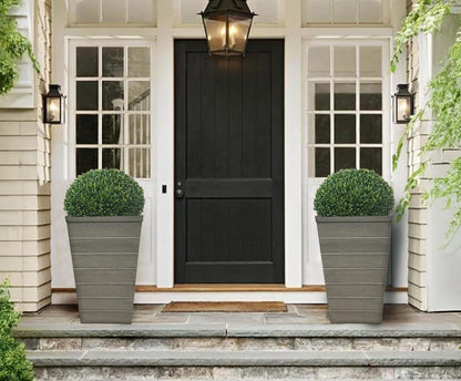 EMSCO Tall Accent Planters – 22.5" H Tapered Resin Planters for Front Porch, Entryway, Patio & Garden