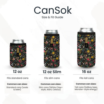 Sok It CanSok Sleeve for Beer & Soda Insulated Neoprene Cover (Fright Night Lights, 12oz Slim Can Sleeve)