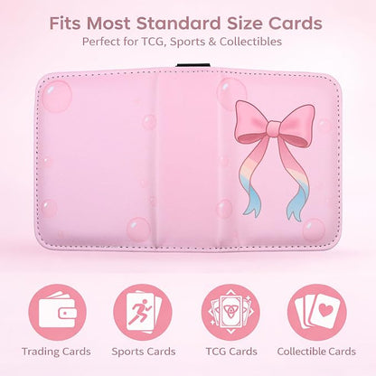 Mini Trading Card Binder Album, 1 Pocket Card Binder with 40 Pages 80 Pockets, Top Loading Small Card Binder for Trading Cards, Single Card Holder Book for TCG Sports,Game Cards, Card Storage Binder