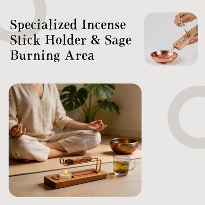 4 in 1 Incense Holder for Sticks & Incense Burner, Durable Sage Holder for Burning, Perfect for Yoga Meditation