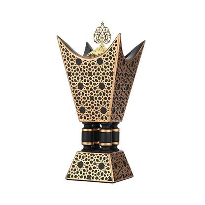 TERSCHELLING Bakhoor Incense Burner, Oud Frankincense Resin Burner 8.85Inches Tall,Charcoal Incense Burner - for Yoga, Spa Aromatherapy, Office & Home Decor (Trophy Shape) (Black)