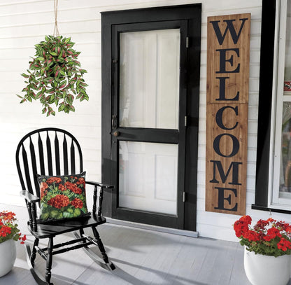 Briful Artificial Hanging Plants in Black Pot 17.7" Lifelike Trailing Faux Watermelon Peperomia Silk Plant with Cascading Greenery Fake Hanging Greenery for Indoor & Outdoor Home Garden Décor