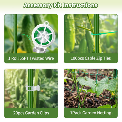 65" Tall Cucumber Trellis for Raised Bed, Metal-clad Plastic Coating U-Shape Garden Trellis Support for Climbing Plants, Plant Support for Vegetables Trellis,Vine Outdoor (49 * 16 * 65in(L*W*H))
