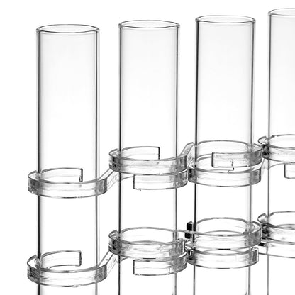 Cabilock Transparent Hydroponic Tube Vase with 8 Test Tubes and S Shape Hooks Glass Flower Arranging Container for Home and Garden D Cor 6 Inch Borosilicate Glass