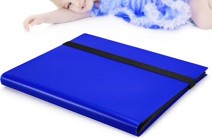 【2026】Trading Card Binder 9 Pocket, Premium Sports Collection Binder Game Cards Book with Sleeves Side Loading, Anti-open Strap Double Sided Waterproof 360 Card Folder