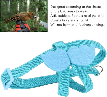 Pet Parrot Bird Harness Leash, Adjustable Parrot Nylon Leash Bird Flight Harness Vest, Bird Flying Clothes with Rope Parrot Flight Suit with Leash for Parakeets Cockatiels Conures Budgies(M)