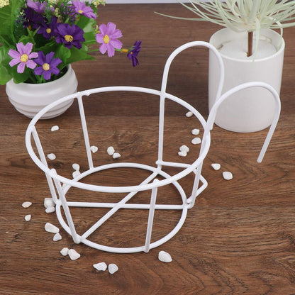 1 Pack Hanging Railing Planters Flower Pot Holders Plant Iron Racks Fence Metal Potted Stand Mounted Balcony Round Plant Baskets Shelf Container Box for Indoor and Outdoor Use-White,Garden Steel Pots