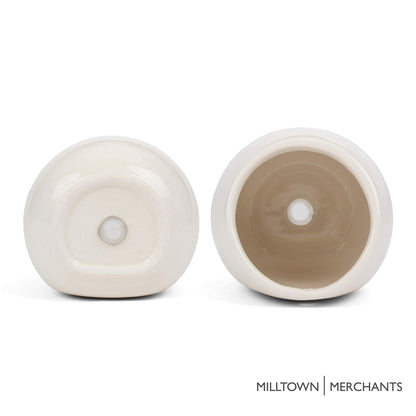 Milltown Merchants Succulent Wall Planters - Wall Vases - Black Ceramic Wall Mounted Planters - Succulent Plant Pots - Hanging Vases for Living Wall (2 Pack/Modern/White)
