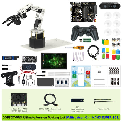 Yahboom 6DOF Robotic Arm 3D Recognition Scanning,Depth Camera Visual Recognition AI Visual Recognition Technology with Orin Nano Super 8GB Supports Large AI Model