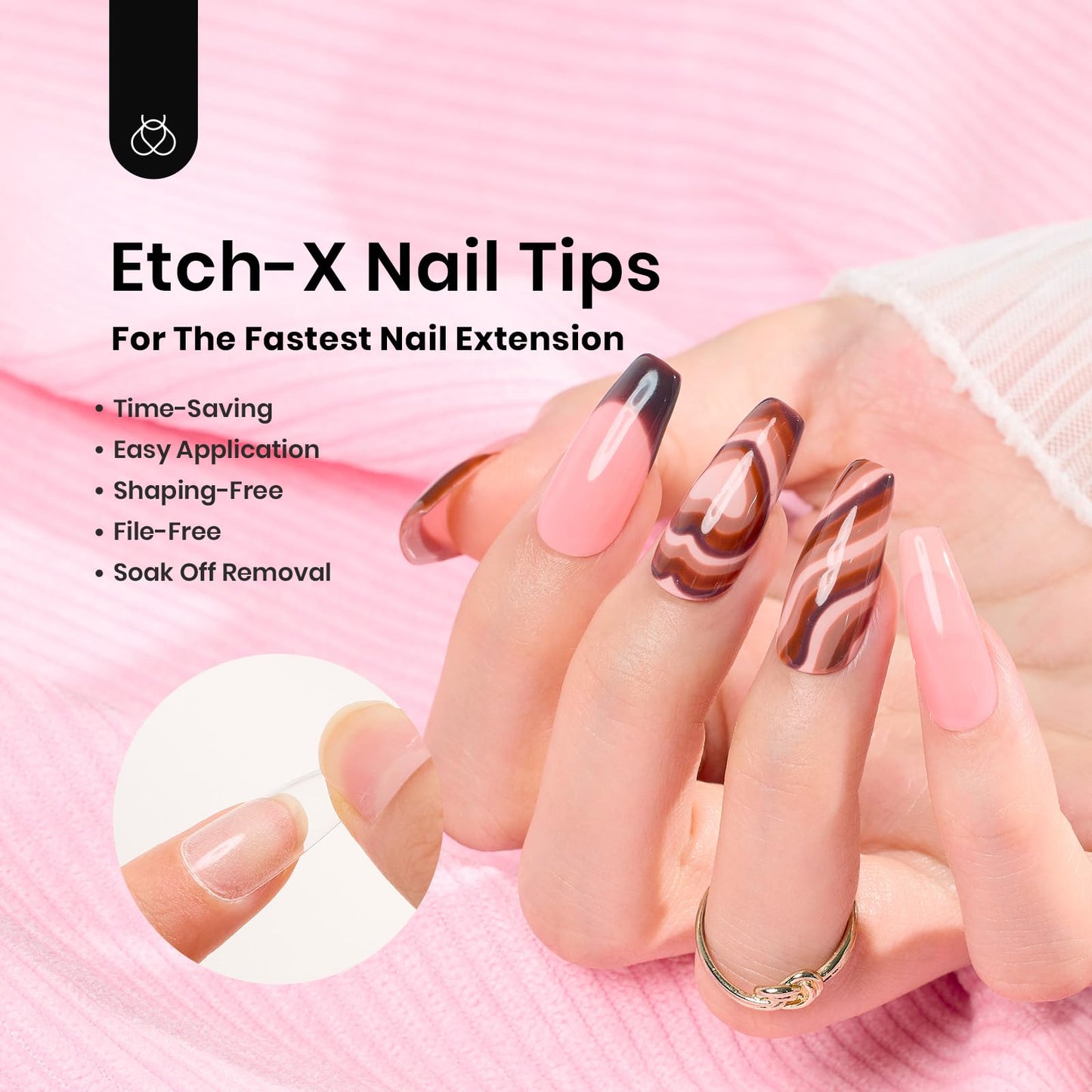 Beetles Gel Nail Kit Short Almond, 240Pcs Easy Nail Extension Set Shaped Clear Tips with 5 in 1 Nail Glue Base & Top Coat and Mini UV Lamp, Nail Tips Art Acrylic Nail Kit Gifts for Women