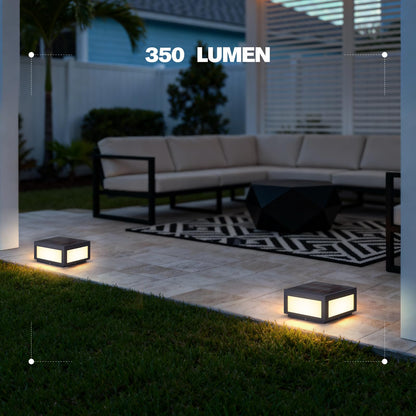 Smplhavn 9.84" Solar Post Lights, 3000K LED Solar Pillar Lights Outdoor, IP54 Waterproof Outdoor Lamp Post Light, Dusk to Dawn Column Lighting for Posts Fence Outside Entrance Yard Patio Driveway