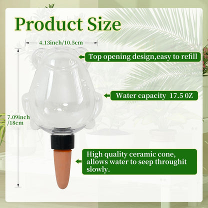 GEWOSI 3 Pack Plant Self Watering Globes Top Fill for Indoor Plastic Water Bulbs Slow Release Terracotta 13oz Self Watering Planter Insert Automatic Drip Irrigation Water Spikes Stakes Devices System