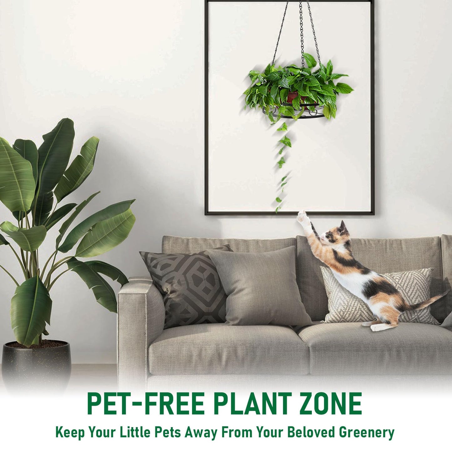 Qiaomeiysp 2-Pack Hanging Planters for Indoor Plants - Heavy Duty Metal Plant Hanger Indoor with 3 Chains and Hooks – Aesthetic Hanging Plant Holder for an Instant Gardening Decor