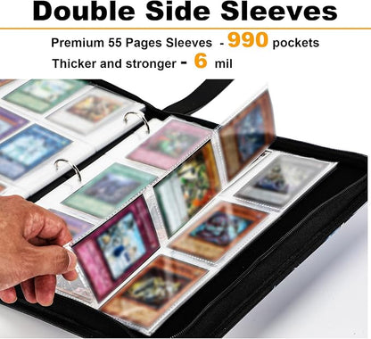 KaylyPro Trading Card Binder for Y-G-O Card 990 pockets Capacity, 9 Pocket Card Holder Compatible with TCG Cards and Other Standard Size Cards.