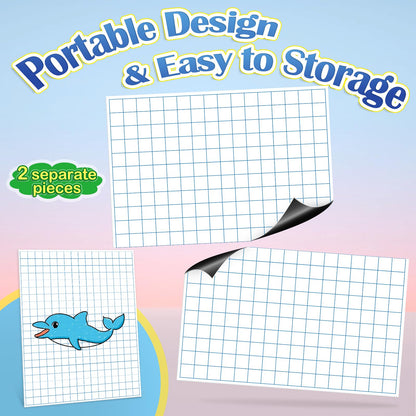 Aizweb Giant Magnetic Graph Paper,Dry Erase Grid Graphing for Classroom Whiteboard Accessories,Chart Paper Teacher Must Have Homeschool Teaching Supplies,Teacher Essential,21.5" x 16.5"