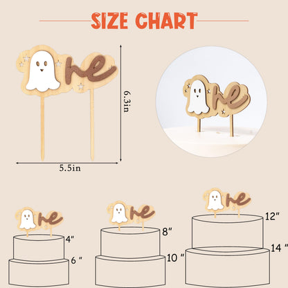 Vgaruint Wooden Spooky One Cake Topper - Halloween 1st Birthday Party Decorations,The Spooky One Birthday Decor, Ghost Cake Smash Photo Props