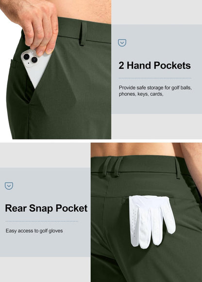 Pudolla Dress Pants for Men Golf Pants Stretch Work Dress Comfy Pants 30 Lightweight Quick Dry Casual Slacks Trousers(Vivid Blue 33Wx30L)