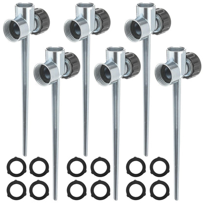 CHENGU 18 Pack 1/2" Lawn Sprinkler Spike Base for Yard, Zinc Heavy Duty Water Flow Thru Sprinkler, Garden, Grass Irrigation, Leakproof Ground Spike, Easy Install