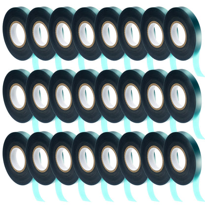 24 Pcs Stretch Tie Tape, 150 Feet x 1/2" Wide Reusable Garden Plant Ties Green Tapes for Plants, Thick Garden Vinyl Stake Ribbon for Branches Flowers Tomatoes Indoor/Outdoor/Greenhouse