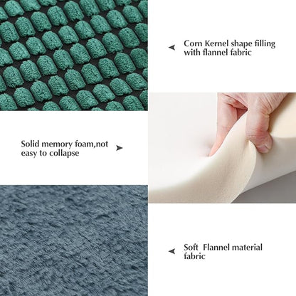 BVAGSS Reversible Dog Crate Pad, Memory Foam Pet Bed Mat, Soft Warm Machine Washable Sleeping Kennel Mattress for Small Medium Dogs XH079 (30''x20''x1.6'',Green)