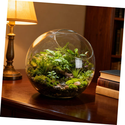 GANAZONO 1pc Landscape Glass Terrarium Container for Plants Decorative Bottle for Home Office and Garden Decor