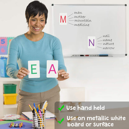 Attractivia Magnetic Big Alphabet ABC Flash Cards - 26 Sturdy Uppercase Large Letters - for Classroom Teachers, Homeschool, ESL, Toddlers 2-4 Years, Kids and Adults