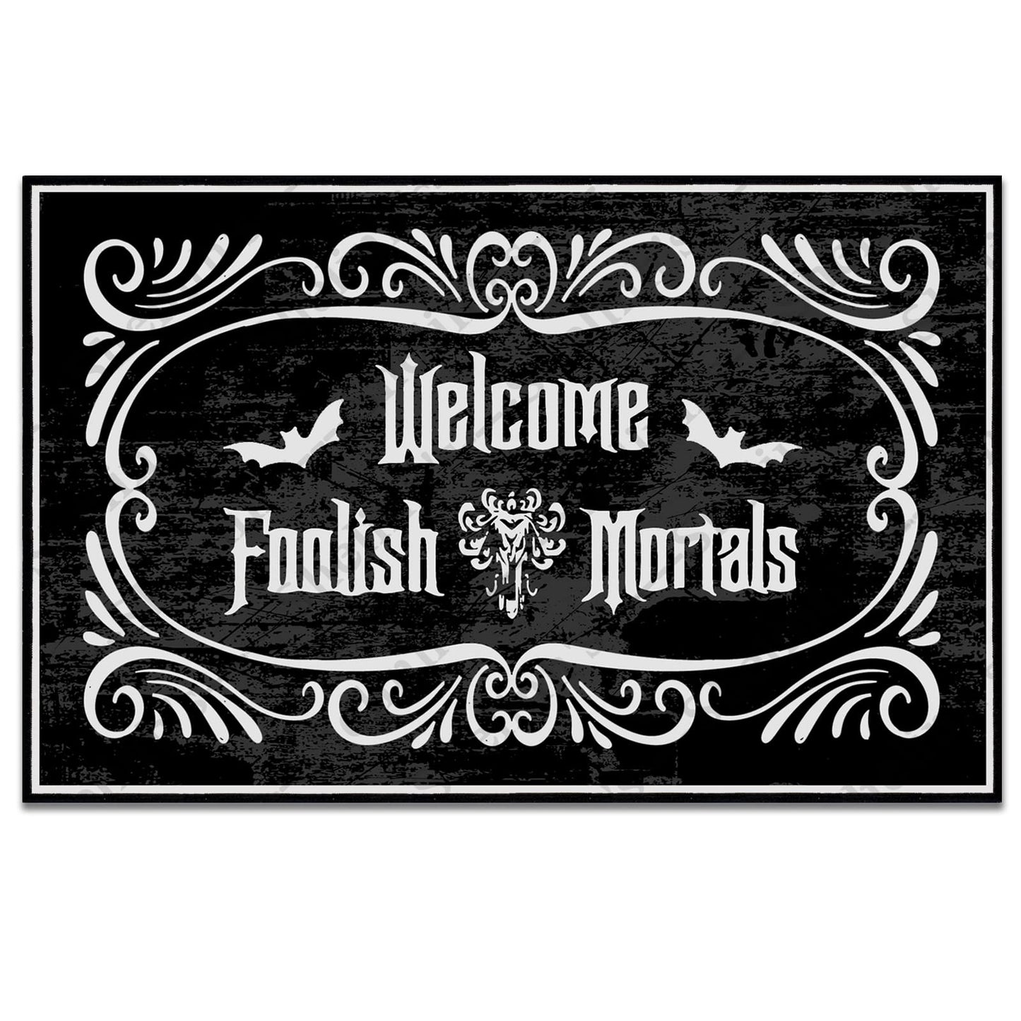 Shelinh Welcome Foolish Mortals Custom Doormats Funny Front Door Mat Cute Welcome Mat Non Slip Indoor18x30 Inch