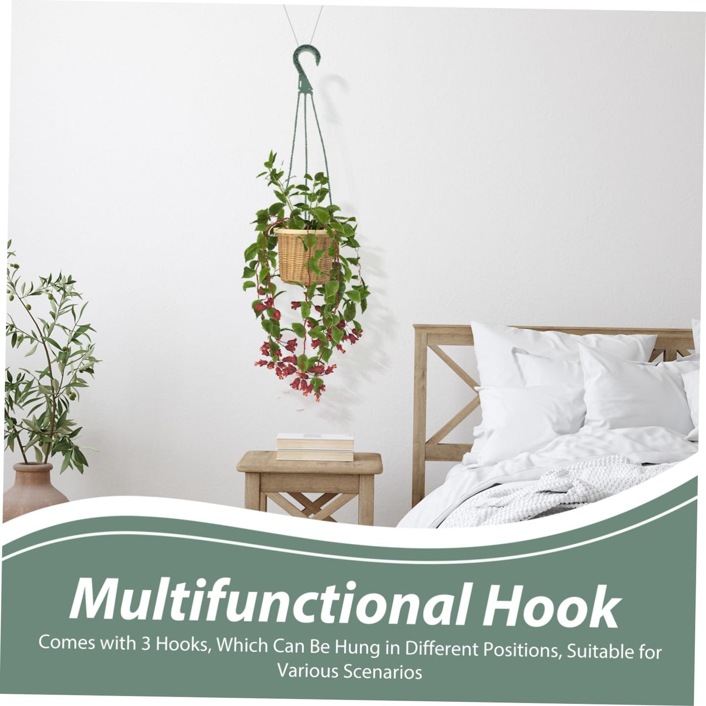 Mikikit 5pcs Hanging Flower Pot Hooks Lightweight Planter Hanger for Garden Home Use for Shelves Balconies and Terraces Versatile Plant Holder for Indoor and Outdoor Decor
