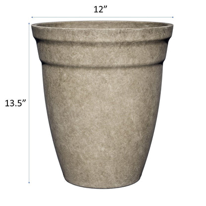 Classic Home and Garden Premiere Collection Planter, Allaire 12", Cloud Gray