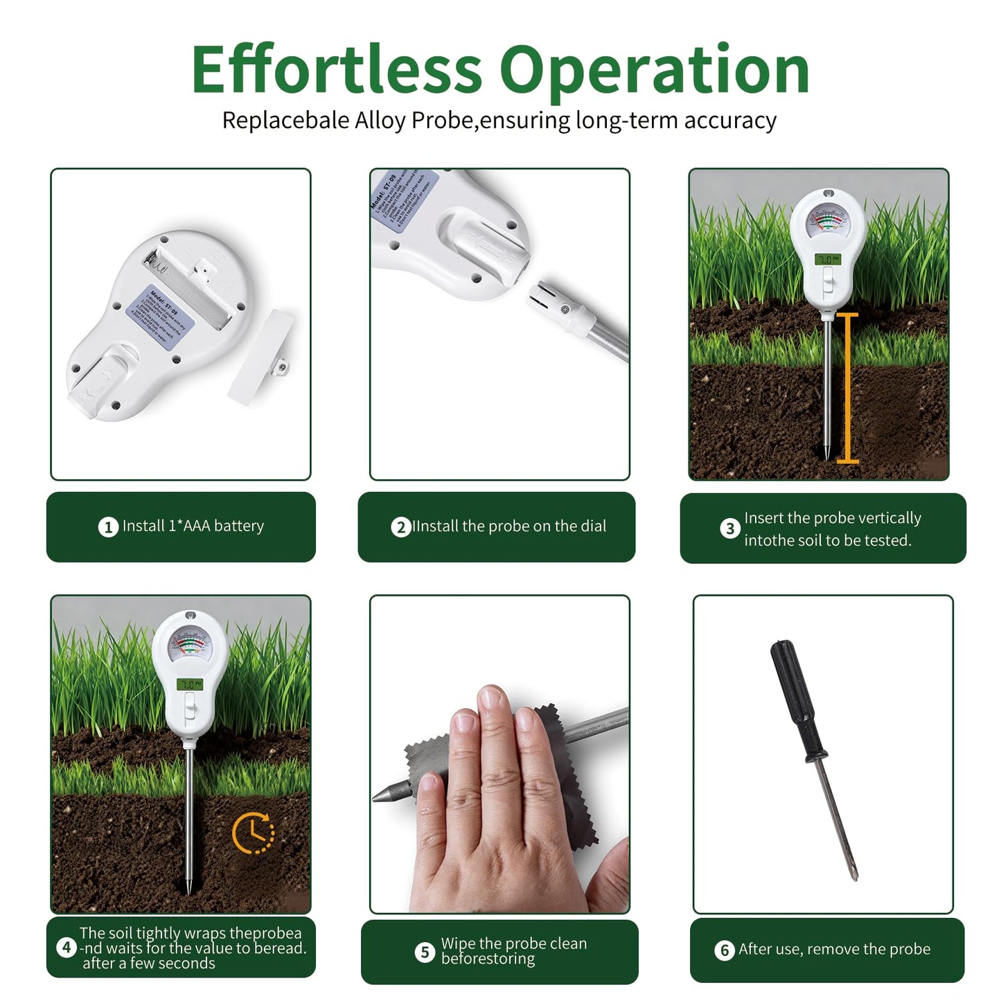 DXOKNQG Soil Moisture Meter, Plant Water Monitor, Hygrometer Sensor for Gardening, Farming, Indoor and Outdoor Plants (Basic Style + Two prode)