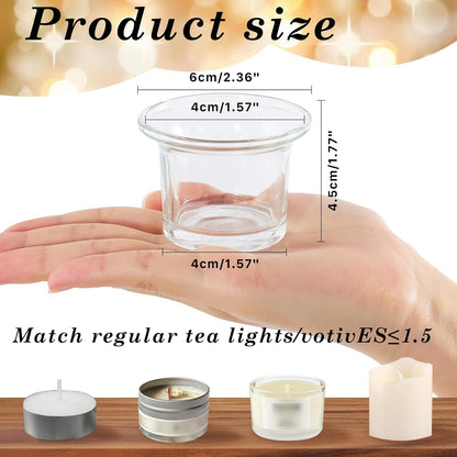 Tealight Candle Holder Set of 12,Glass Votive Candle Holders,Clear Tea Light Holders Bulk for Wedding Holiday Birthday Party Dinner & Home Decor