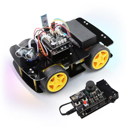 Freenove 4WD Car Kit with Remote (Compatible with Arduino IDE), Line Tracking, Obstacle Avoidance, Wireless Control App, Ultrasonic Sensor Motor Servo
