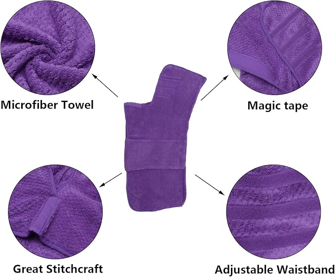 Geyecete Pineapple Grid Fast Drying Super Absorbent Dog Cat Bath Robe Towel - Purple-Large