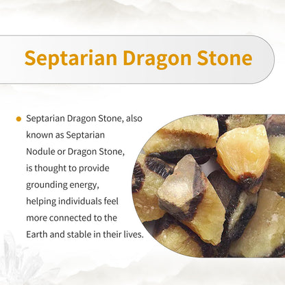 TUMBEELLUWA Natural Septarian Dragon Stone Crystal Geode Cluster, Irregular Mineral Specimen Crystals and Healing Stones for Home Room Decor, 83-135 mm